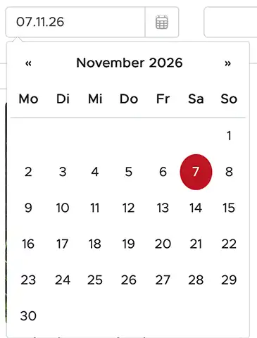 Verfügbare Tage Verfügbare Tage